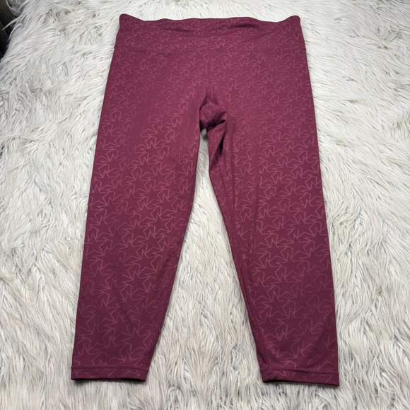 GAP Pants - Gap Fit Women's XL Burgundy Red Star Print Eclipse Cropped Leggings